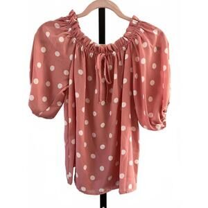 NWOT & Love Pink Polka Dot Blouse -S